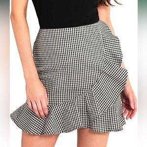 Black and White Gingham Women's Skirt